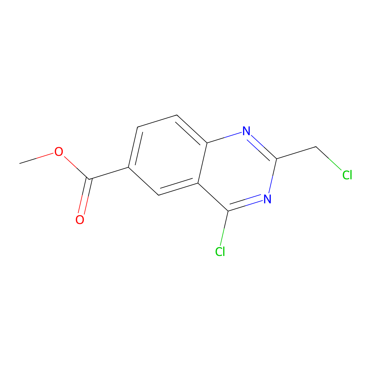 Methyl4-chloro-2-(chloromethyl)quinazoline-6-carboxylate molecular structure, CAS 2680533-91-7