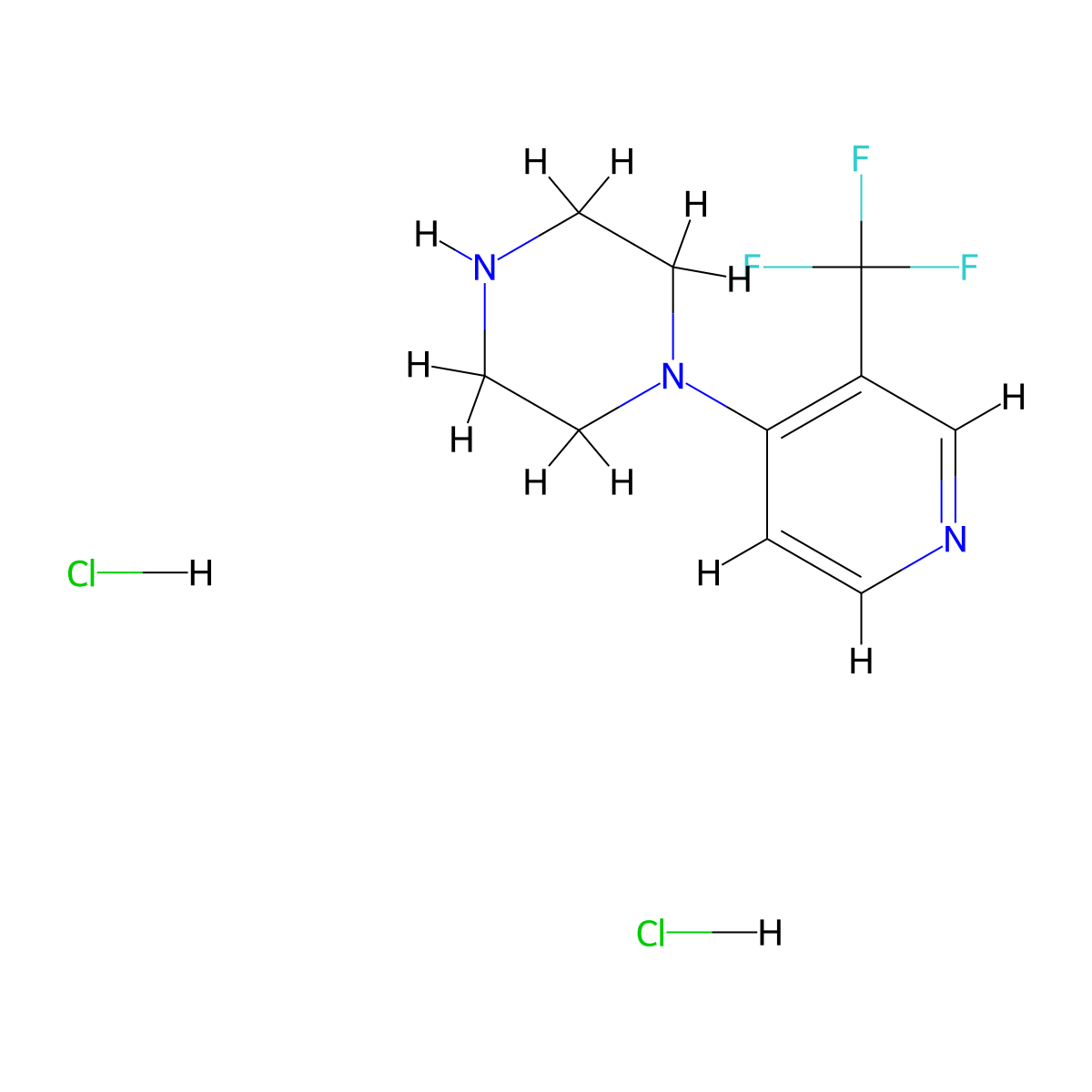 1-(3-(Trifluoromethyl)pyridin-4-yl)piperazine dihydrochloride molecular structure, CAS 2680534-04-5