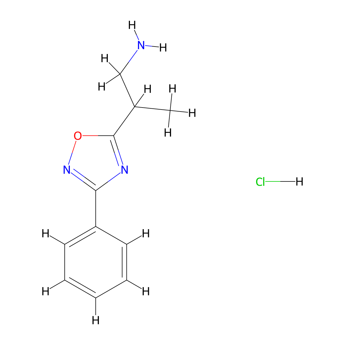 2-(3-Phenyl-1,2,4-oxadiazol-5-yl)propan-1-amine hydrochloride molecular structure, CAS 2680534-06-7
