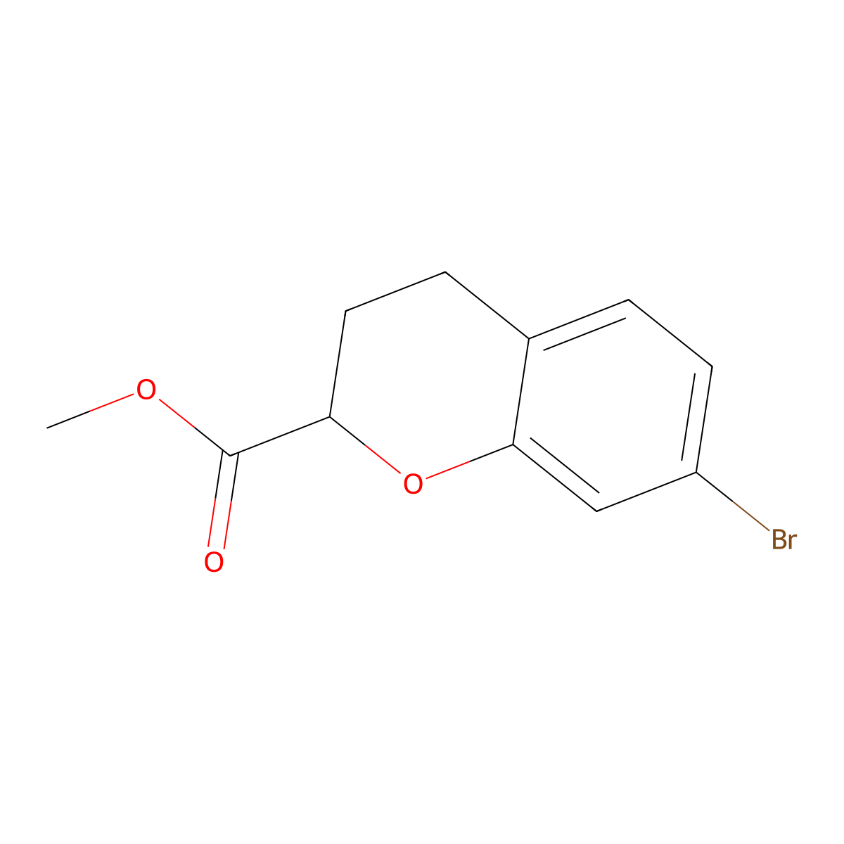 methyl 7-bromo-3,4-dihydro-2H-1-benzopyran-2-carboxylate molecular structure, CAS 2680534-10-3