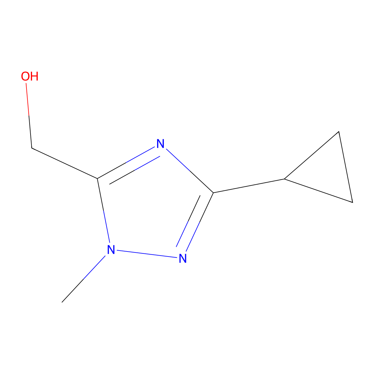 (3-cyclopropyl-1-methyl-1H-1,2,4-triazol-5-yl)methanol molecular structure, CAS 2680534-12-5