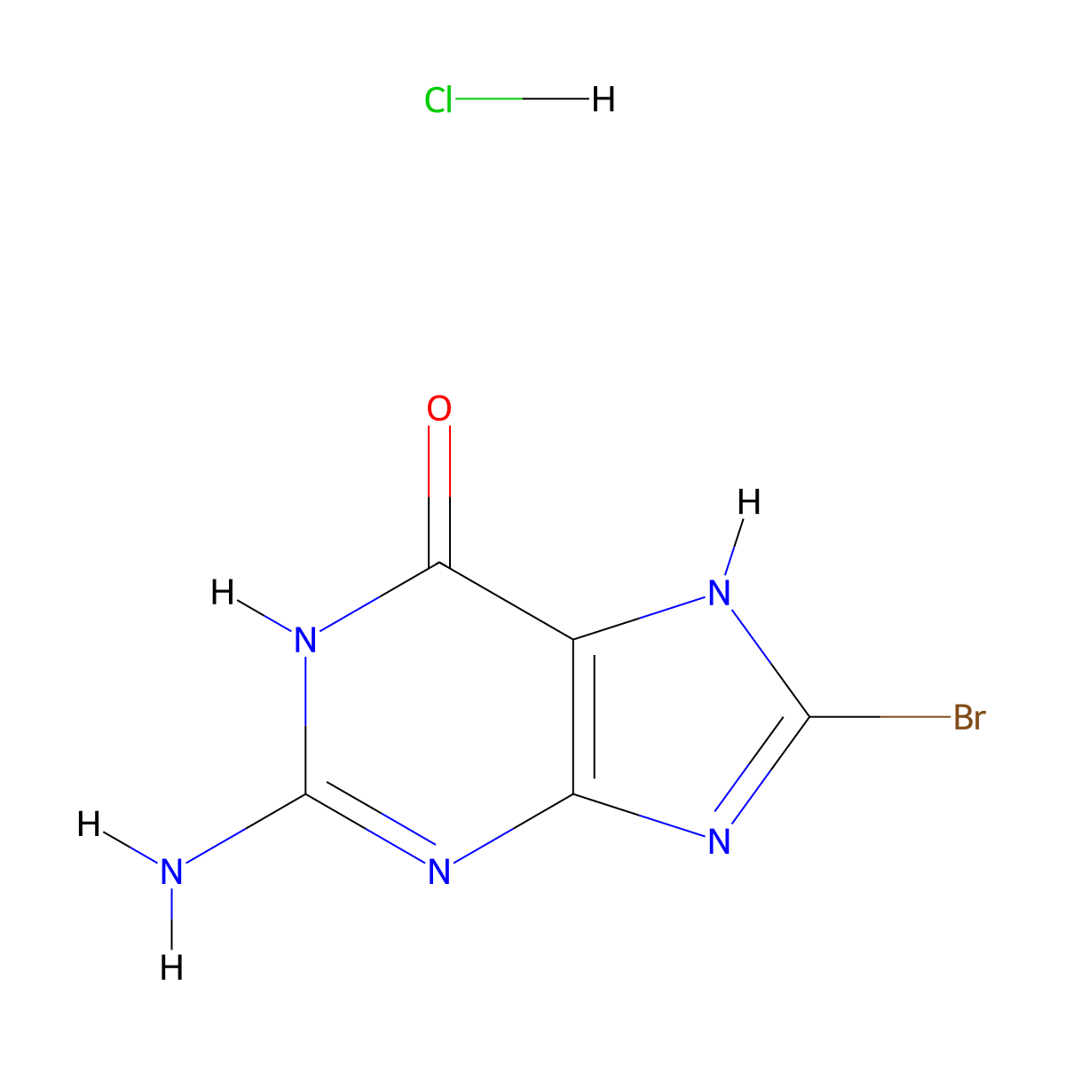 2-amino-8-bromo-6,9-dihydro-1H-purin-6-one hydrochloride molecular structure, CAS 2680534-19-2