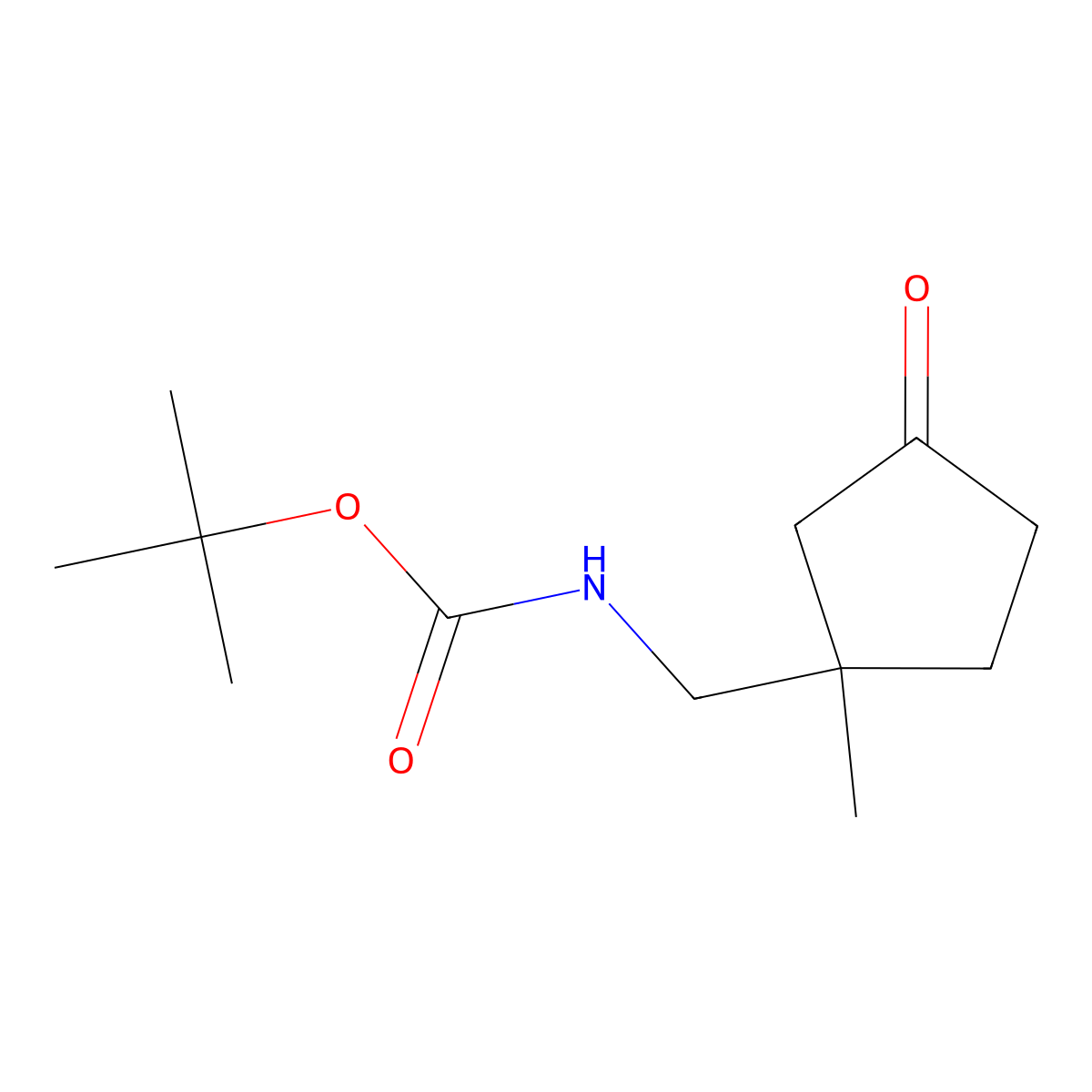 tert-butyl N-[(1-methyl-3-oxocyclopentyl)methyl]carbamate molecular structure, CAS 2680534-39-6