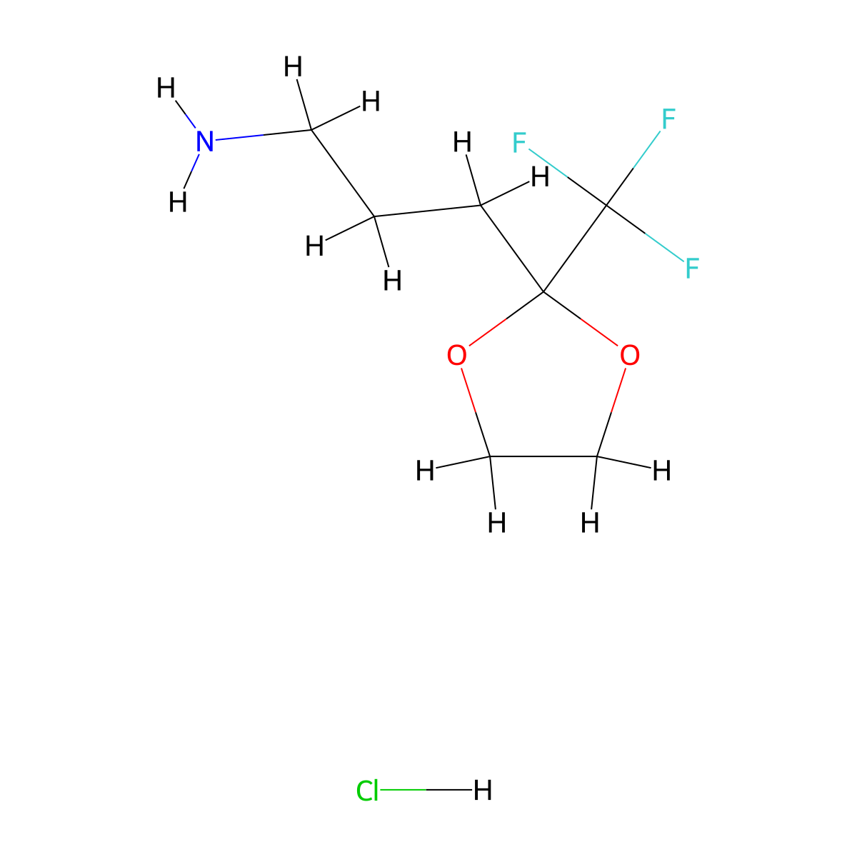 3-[2-(Trifluoromethyl)-1,3-dioxolan-2-yl]propan-1-amine hydrochloride molecular structure, CAS 2680534-49-8