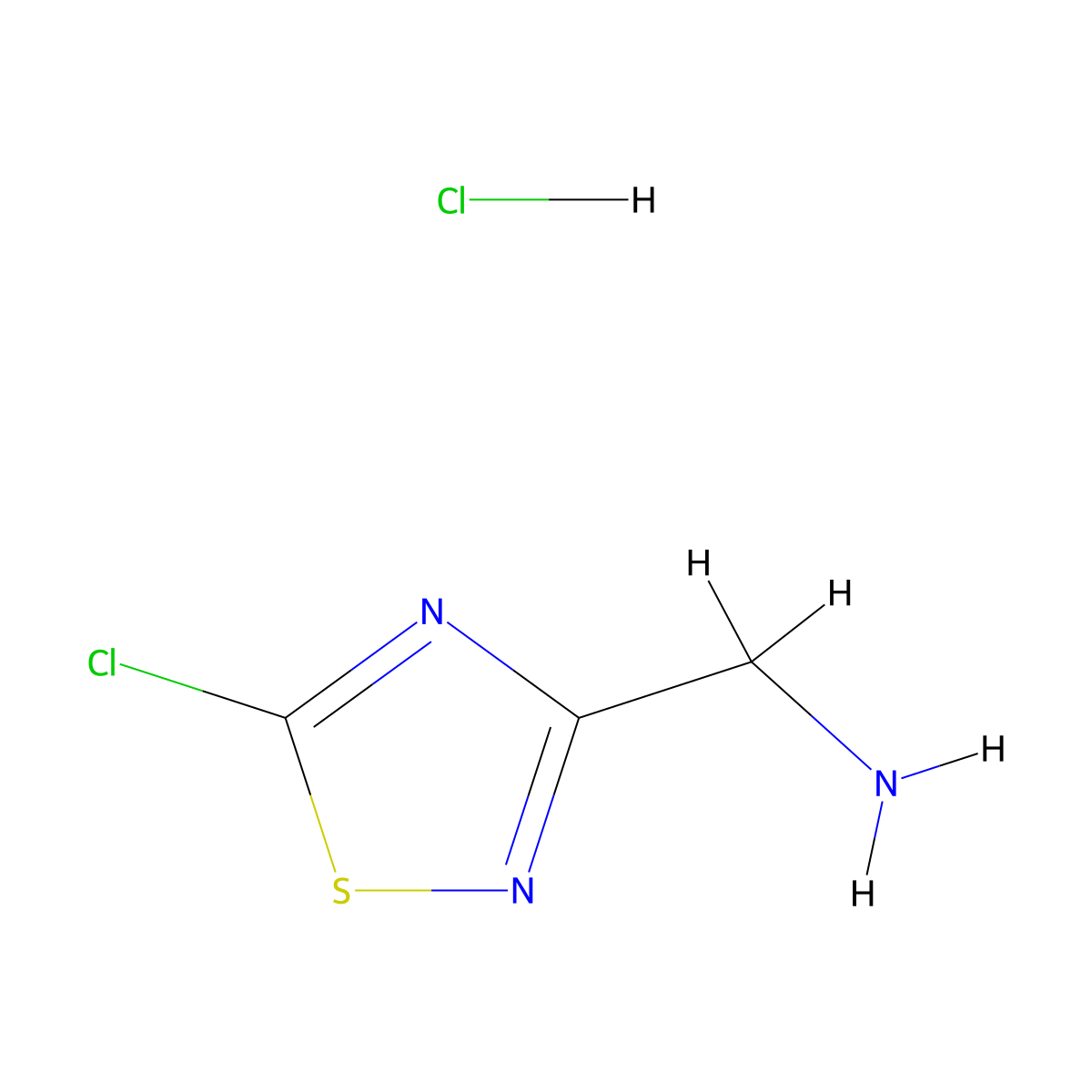 1-(5-Chloro-1,2,4-thiadiazol-3-yl)methanamine hydrochloride molecular structure, CAS 2680534-58-9