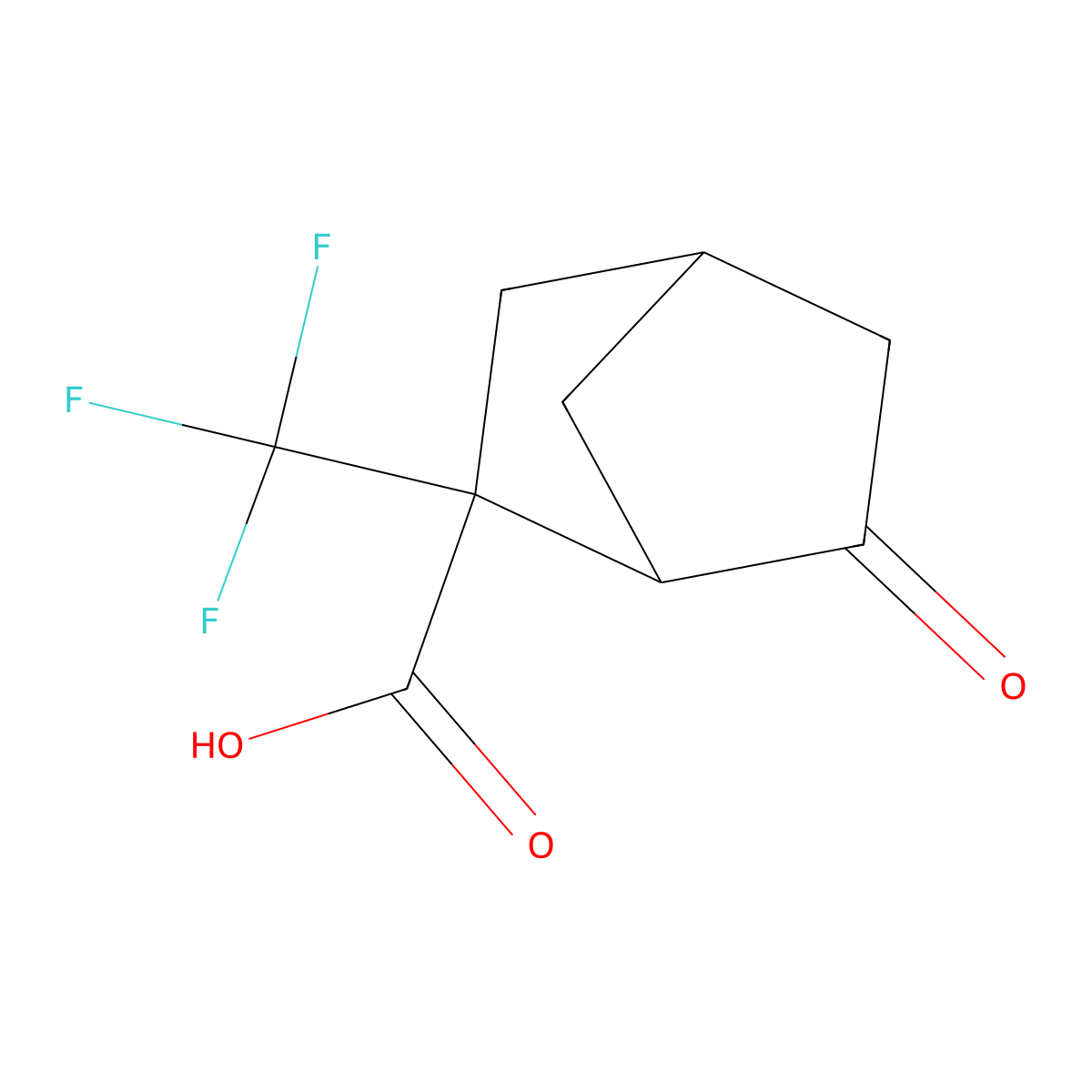 6-Oxo-2-(trifluoromethyl)bicyclo[2.2.1]heptane-2-carboxylic acid molecular structure, CAS 2680534-71-6