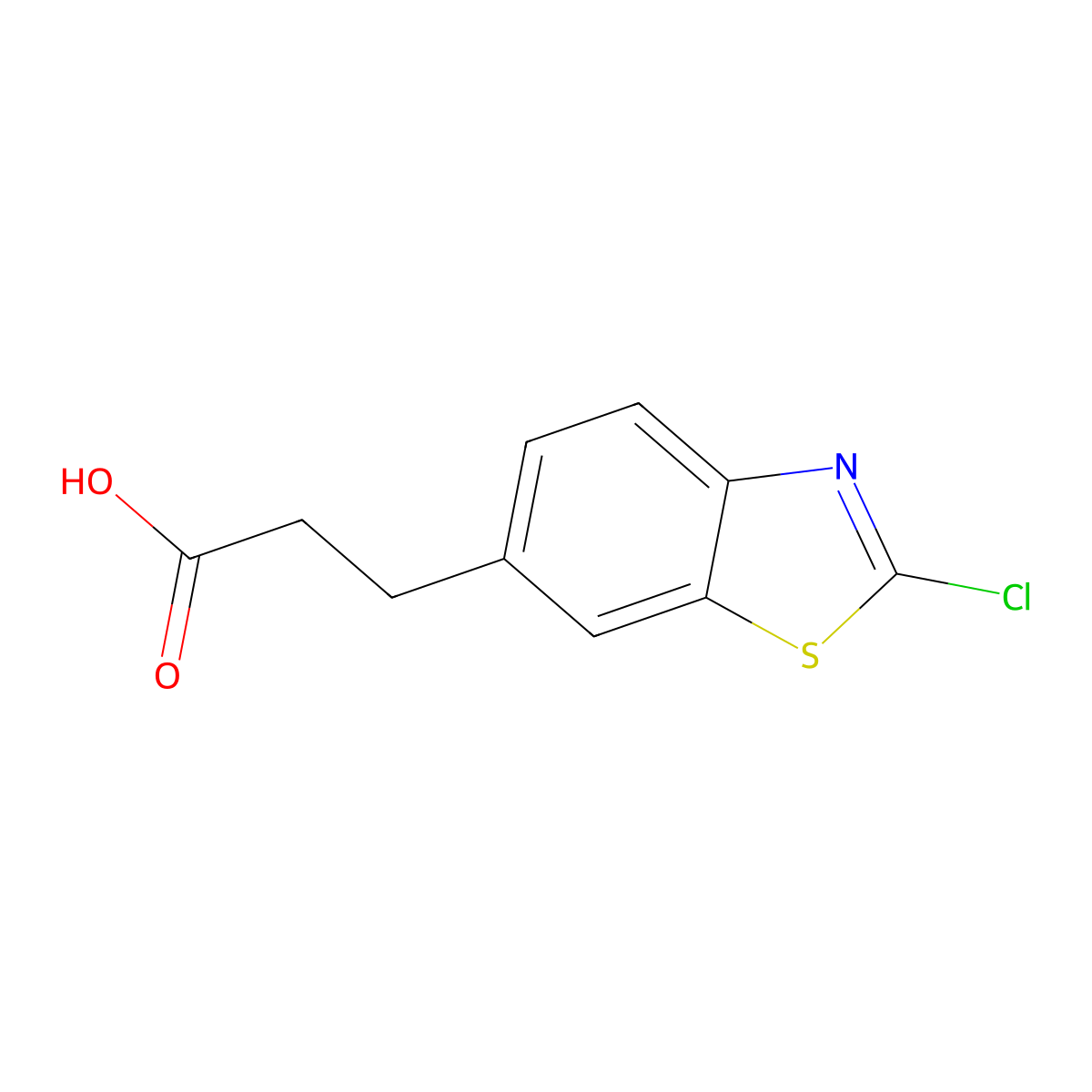 3-(2-Chloro-1,3-benzothiazol-6-yl)propanoic acid molecular structure, CAS 2680534-72-7