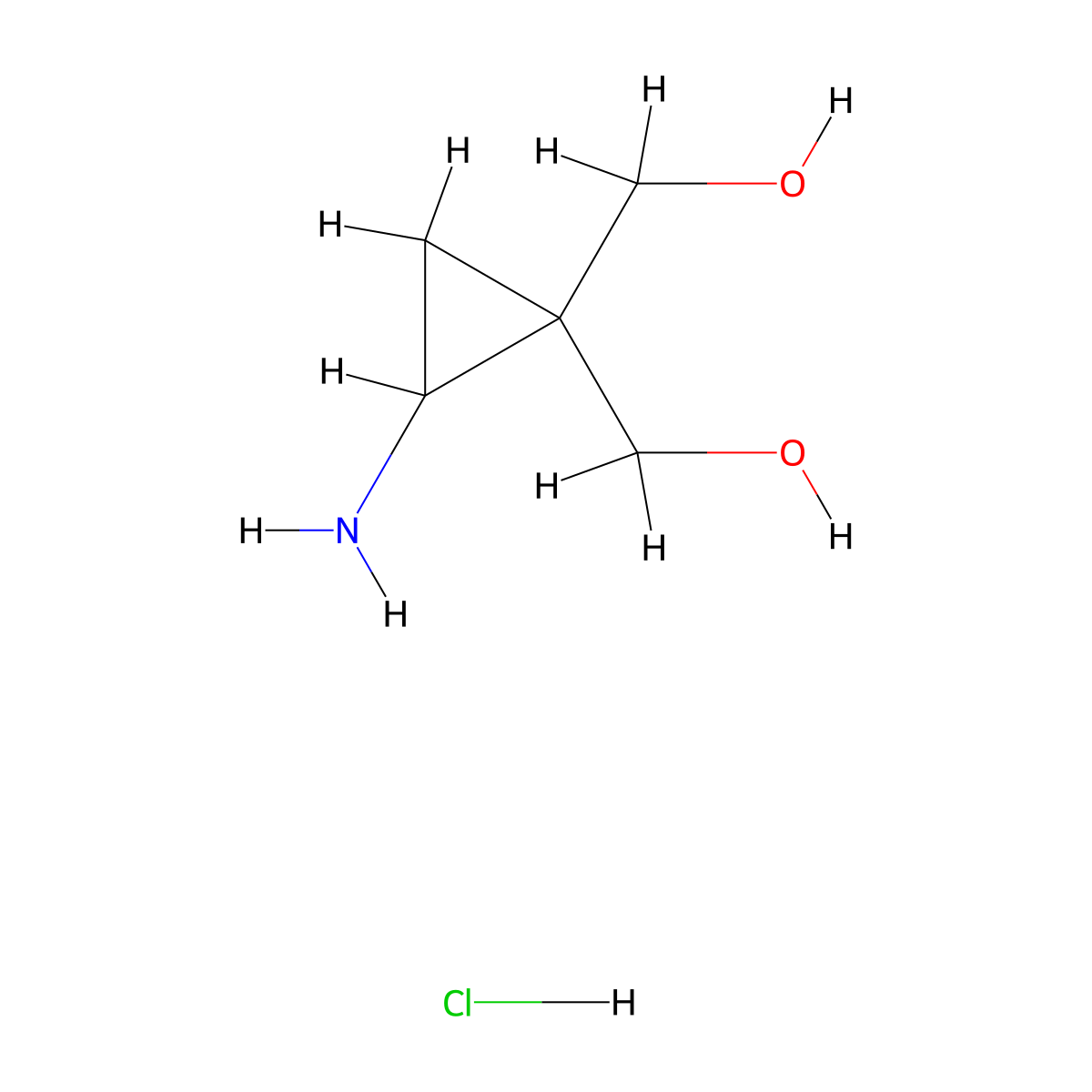 [2-Amino-1-(hydroxymethyl)cyclopropyl]methanol hydrochloride molecular structure, CAS 2680534-75-0