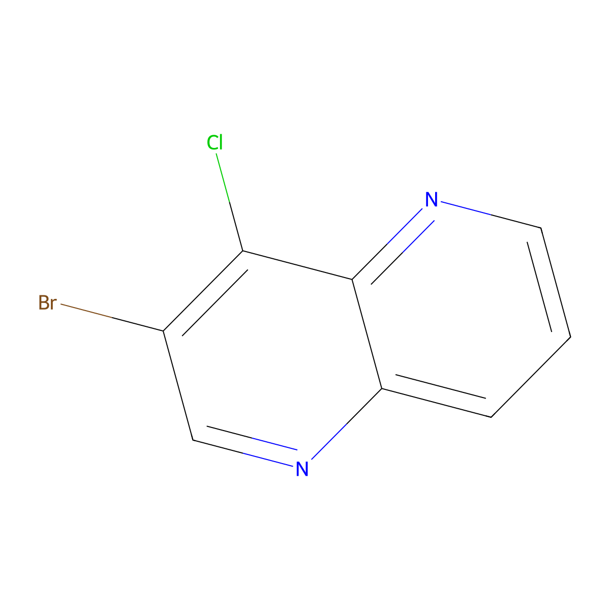 3-Bromo-4-chloro-1,5-naphthyridine molecular structure, CAS 2680534-78-3