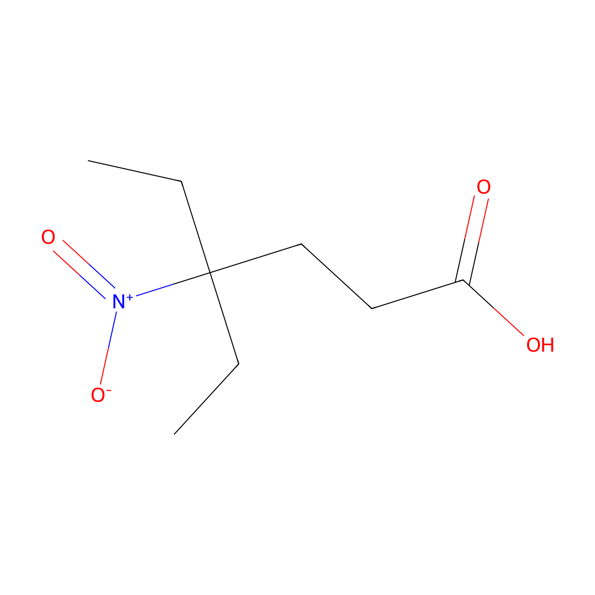 4-Ethyl-4-nitrohexanoic acid molecular structure, CAS 2680534-81-8