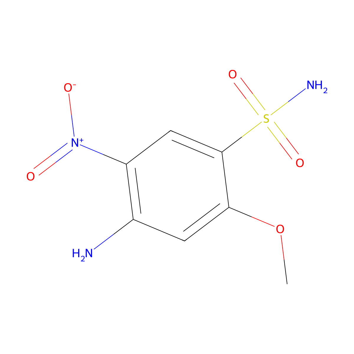 4-Amino-2-methoxy-5-nitrobenzene-1-sulfonamide molecular structure, CAS 2680534-83-0