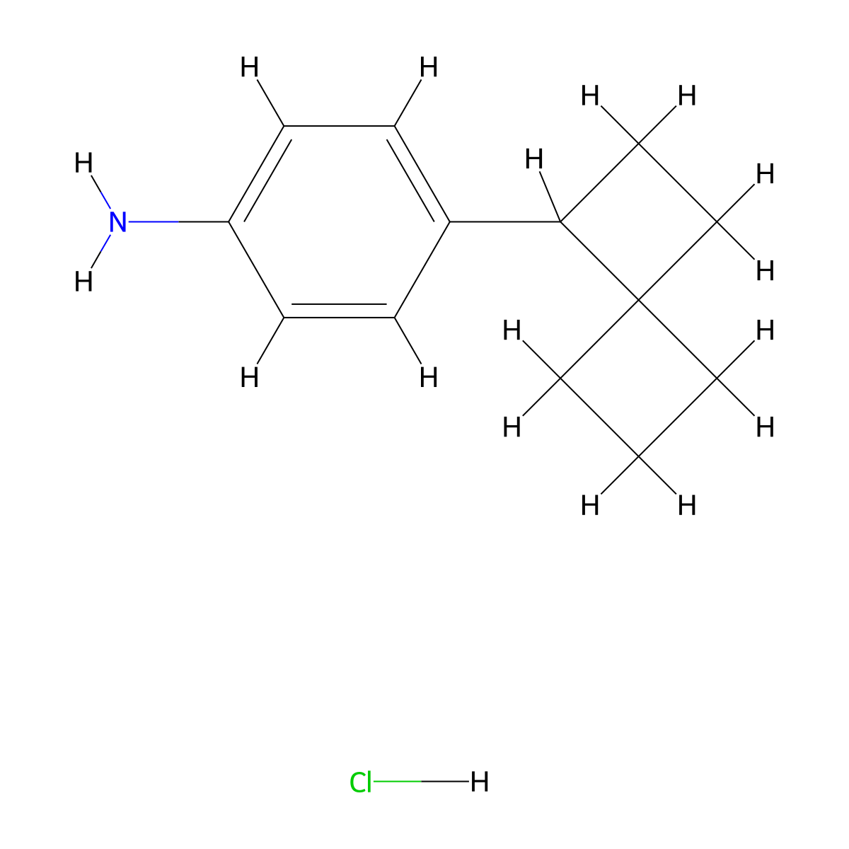 4-{Spiro[3.3]heptan-1-yl}aniline hydrochloride molecular structure, CAS 2680534-86-3