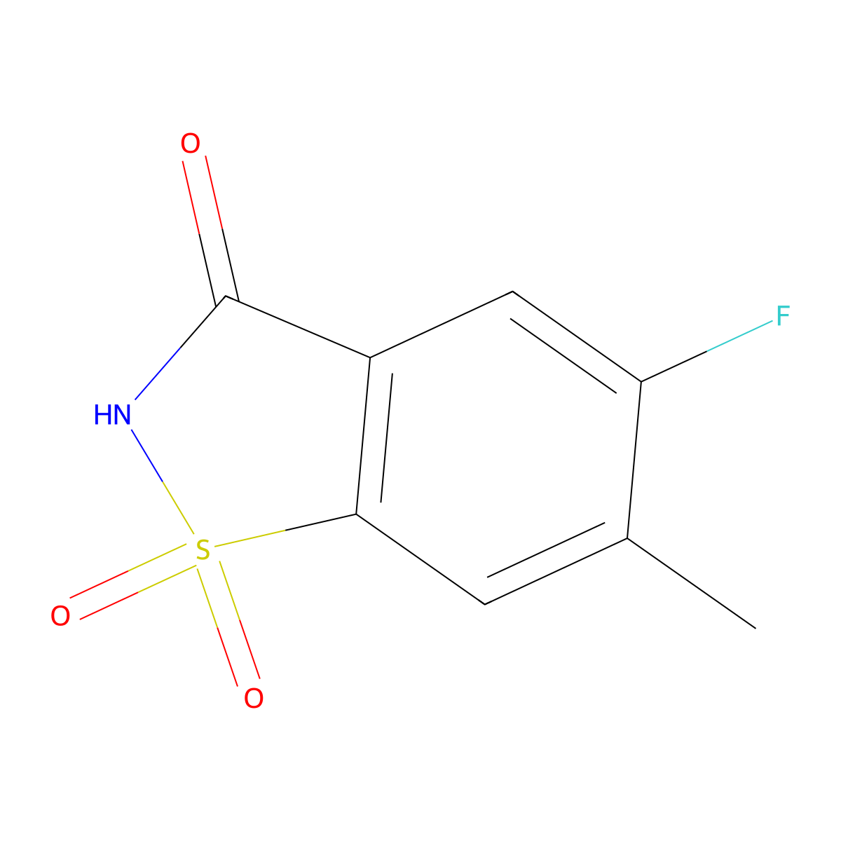 5-Fluoro-6-methyl-2,3-dihydro-1lambda6,2-benzothiazole-1,1,3-trione molecular structure, CAS 2680534-87-4