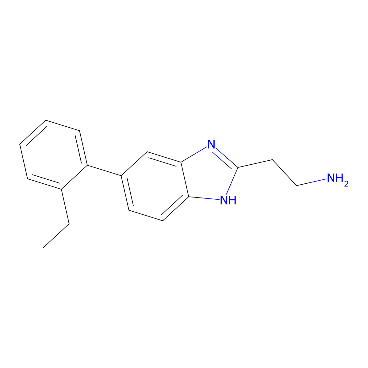 2-[5-(2-ethylphenyl)-1H-1,3-benzodiazol-2-yl]ethan-1-amine molecular structure, CAS 2680534-88-5