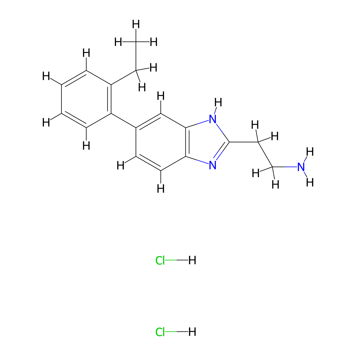 2-(5-(2-ethylphenyl)-1H-1,3-benzodiazol-2-yl)ethan-1-amine dihydrochloride molecular structure, CAS 2680534-89-6