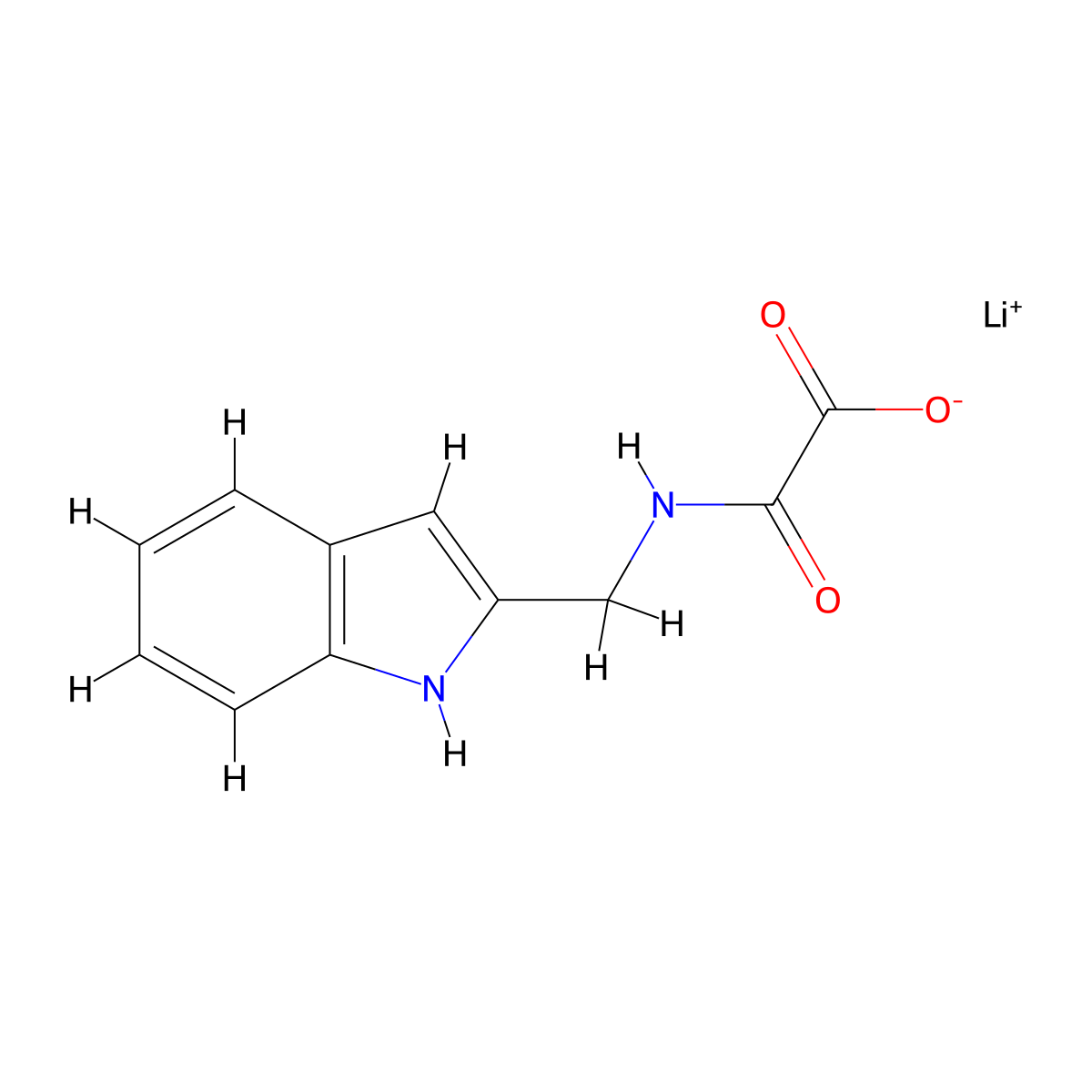 lithium(1+) {[(1H-indol-2-yl)methyl]carbamoyl}formate molecular structure, CAS 2680534-91-0