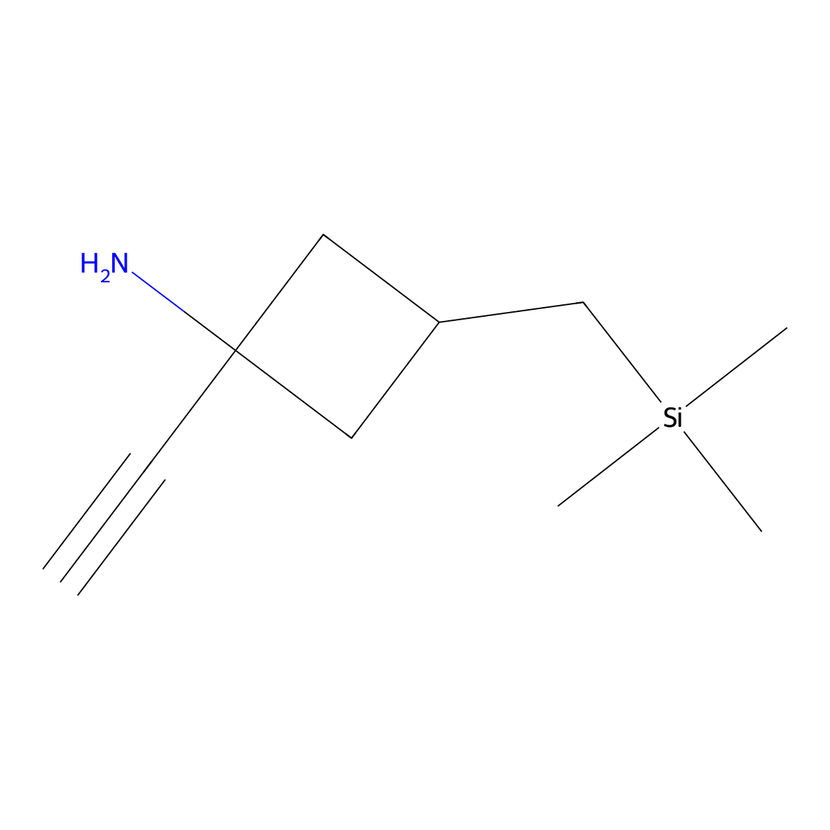 1-Ethynyl-3-[(trimethylsilyl)methyl]cyclobutan-1-amine molecular structure, CAS 2680534-94-3