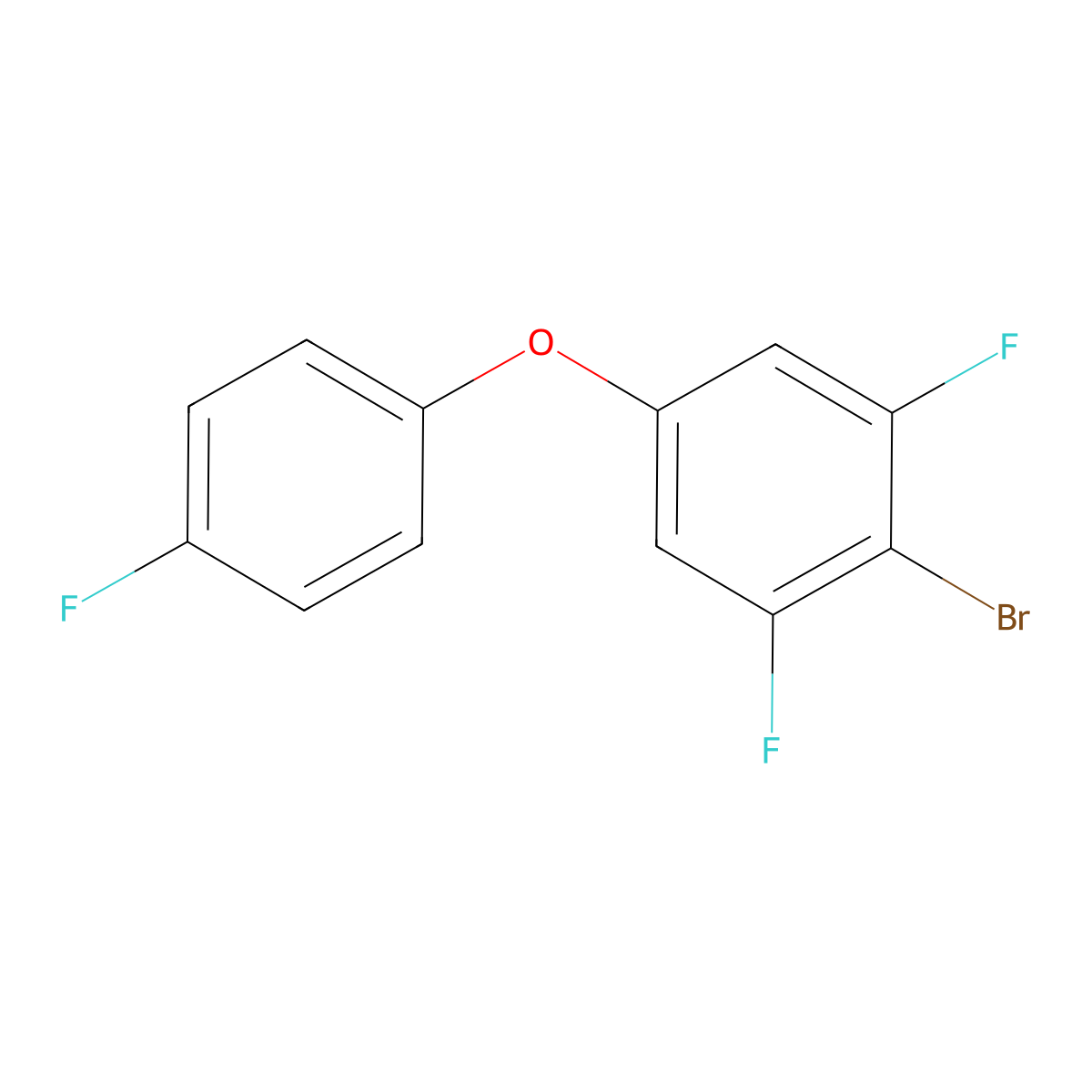 2-Bromo-1,3-difluoro-5-(4-fluorophenoxy)benzene molecular structure, CAS 2680534-96-5
