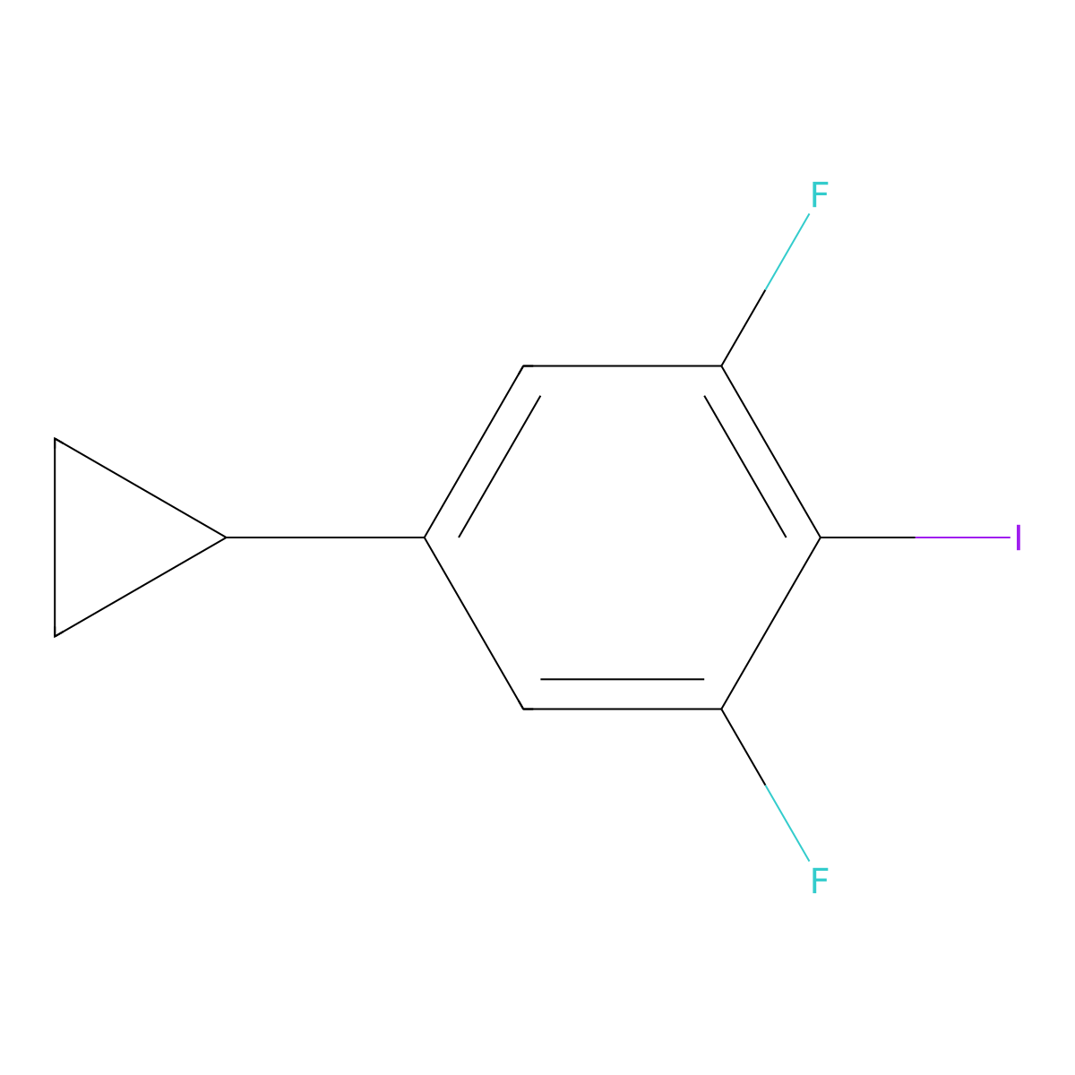 5-Cyclopropyl-1,3-difluoro-2-iodobenzene molecular structure, CAS 2680535-87-7