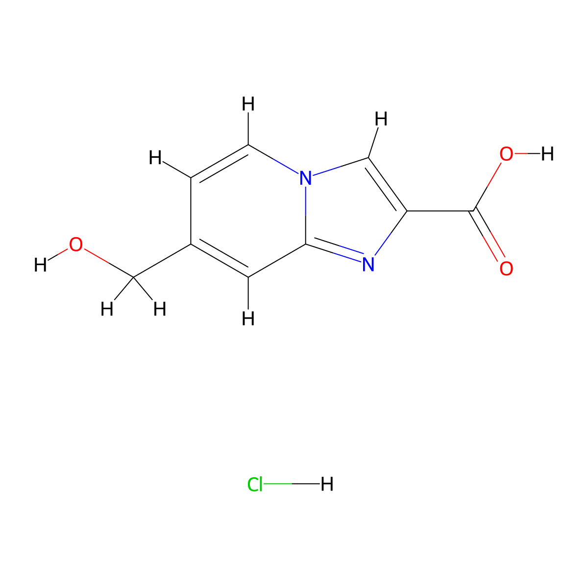 7-(Hydroxymethyl)imidazo[1,2-a]pyridine-2-carboxylic acid hydrochloride molecular structure, CAS 2680535-89-9