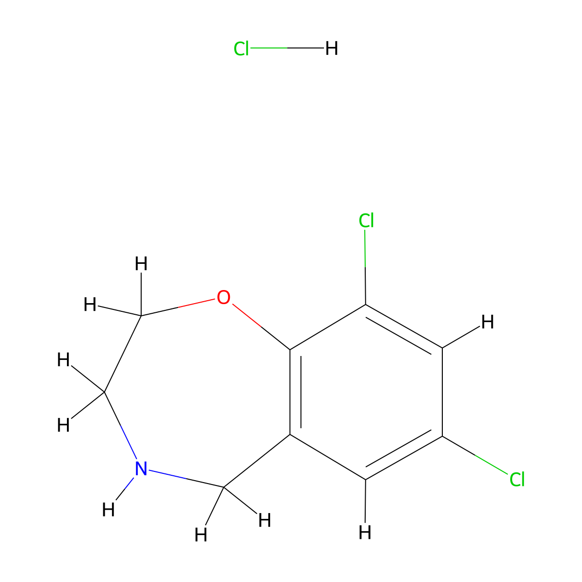 7,9-Dichloro-2,3,4,5-tetrahydro-1,4-benzoxazepine hydrochloride molecular structure, CAS 2680535-90-2