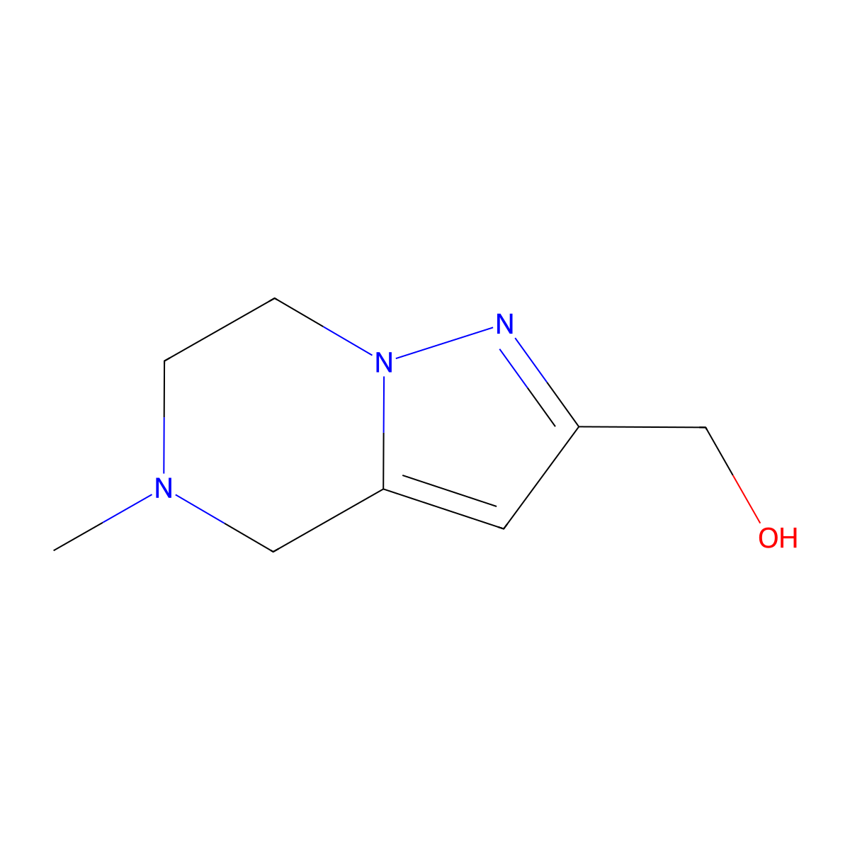 {5-methyl-4H,5H,6H,7H-pyrazolo[1,5-a]pyrazin-2-yl}methanol molecular structure, CAS 2680536-07-4