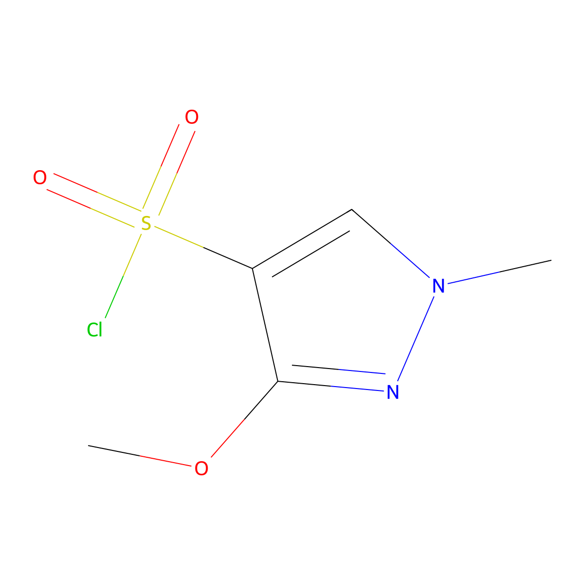 3-methoxy-1-methyl-1H-pyrazole-4-sulfonyl chloride molecular structure, CAS 2680536-09-6