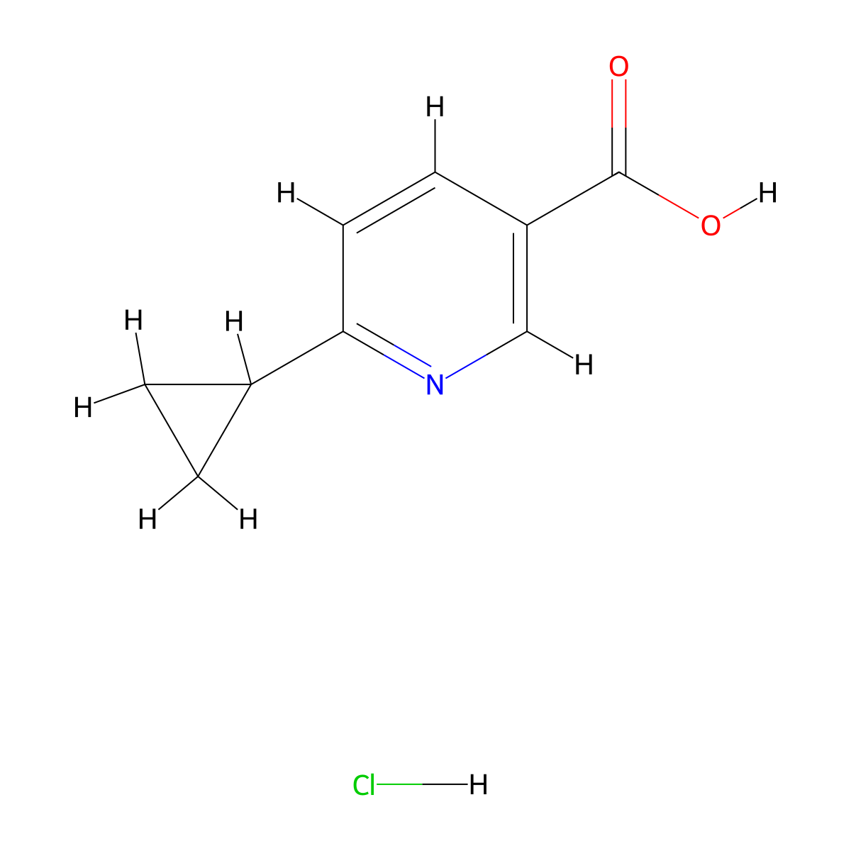 6-Cyclopropylpyridine-3-carboxylic acid hydrochloride molecular structure, CAS 2680536-14-3