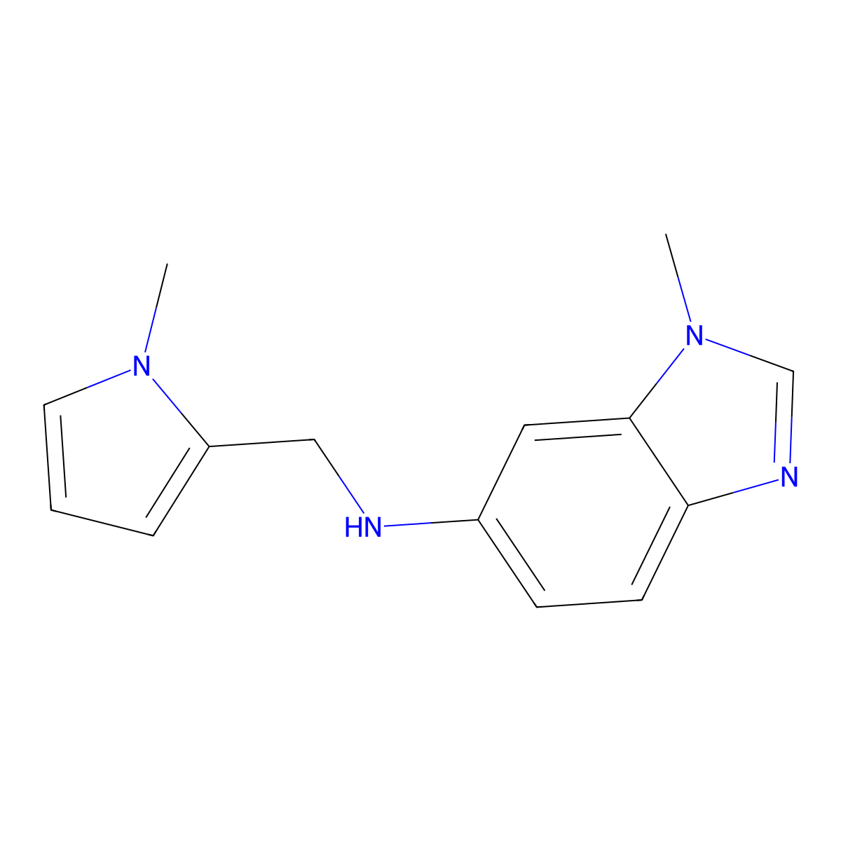 1-methyl-N-[(1-methyl-1H-pyrrol-2-yl)methyl]-1H-1,3-benzodiazol-6-amine molecular structure, CAS 2680536-16-5