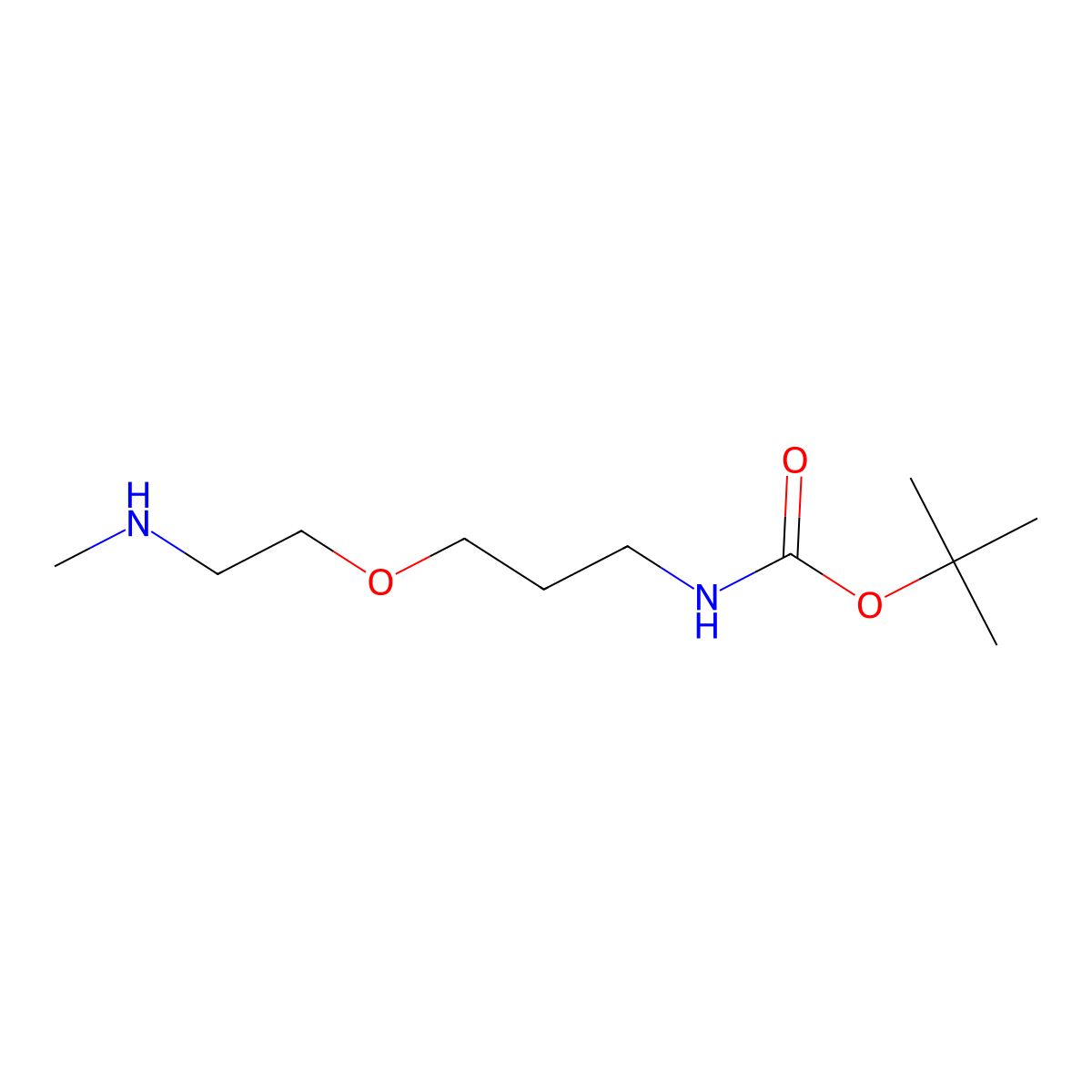 tert-butyl N-{3-[2-(methylamino)ethoxy]propyl}carbamate molecular structure, CAS 2680536-24-5