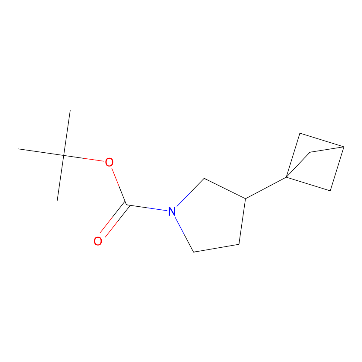 Tert-butyl 3-{bicyclo[1.1.1]pentan-1-yl}pyrrolidine-1-carboxylate molecular structure, CAS 2680536-34-7