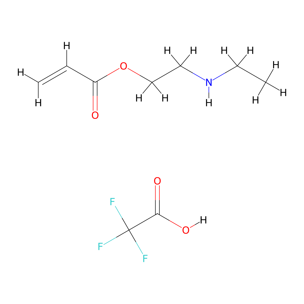 2-(Ethylamino)ethyl prop-2-enoate, trifluoroacetic acid molecular structure, CAS 2680536-35-8