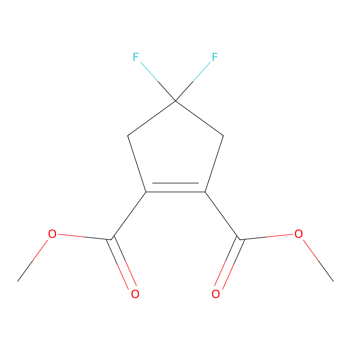 1,2-Dimethyl 4,4-difluorocyclopent-1-ene-1,2-dicarboxylate molecular structure, CAS 2680536-38-1