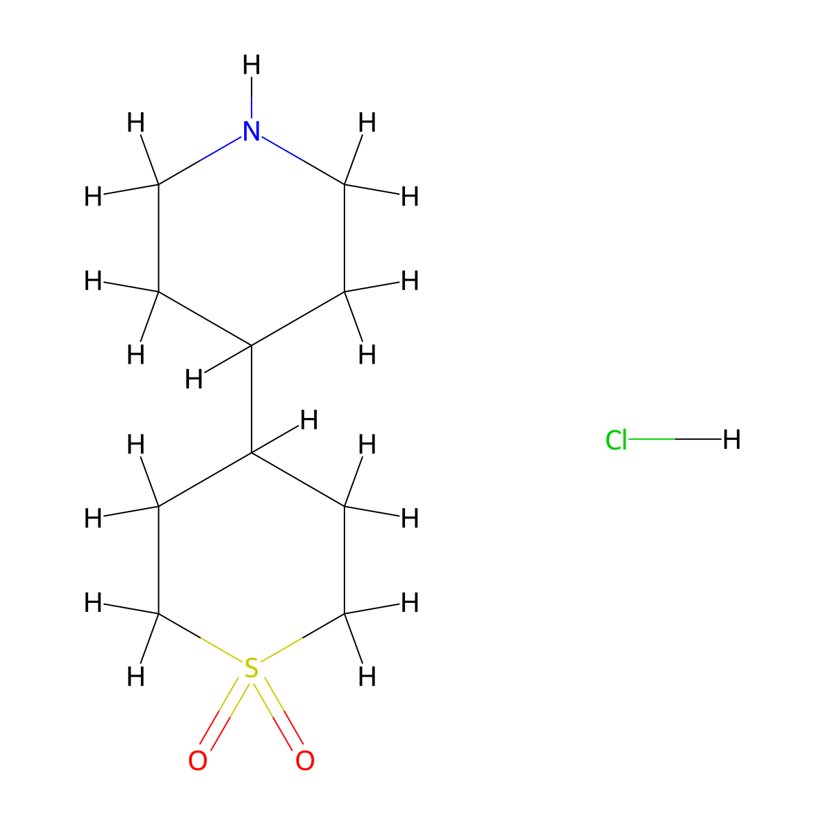 4-(Piperidin-4-yl)-1lambda6-thiane-1,1-dione hydrochloride molecular structure, CAS 2680536-39-2