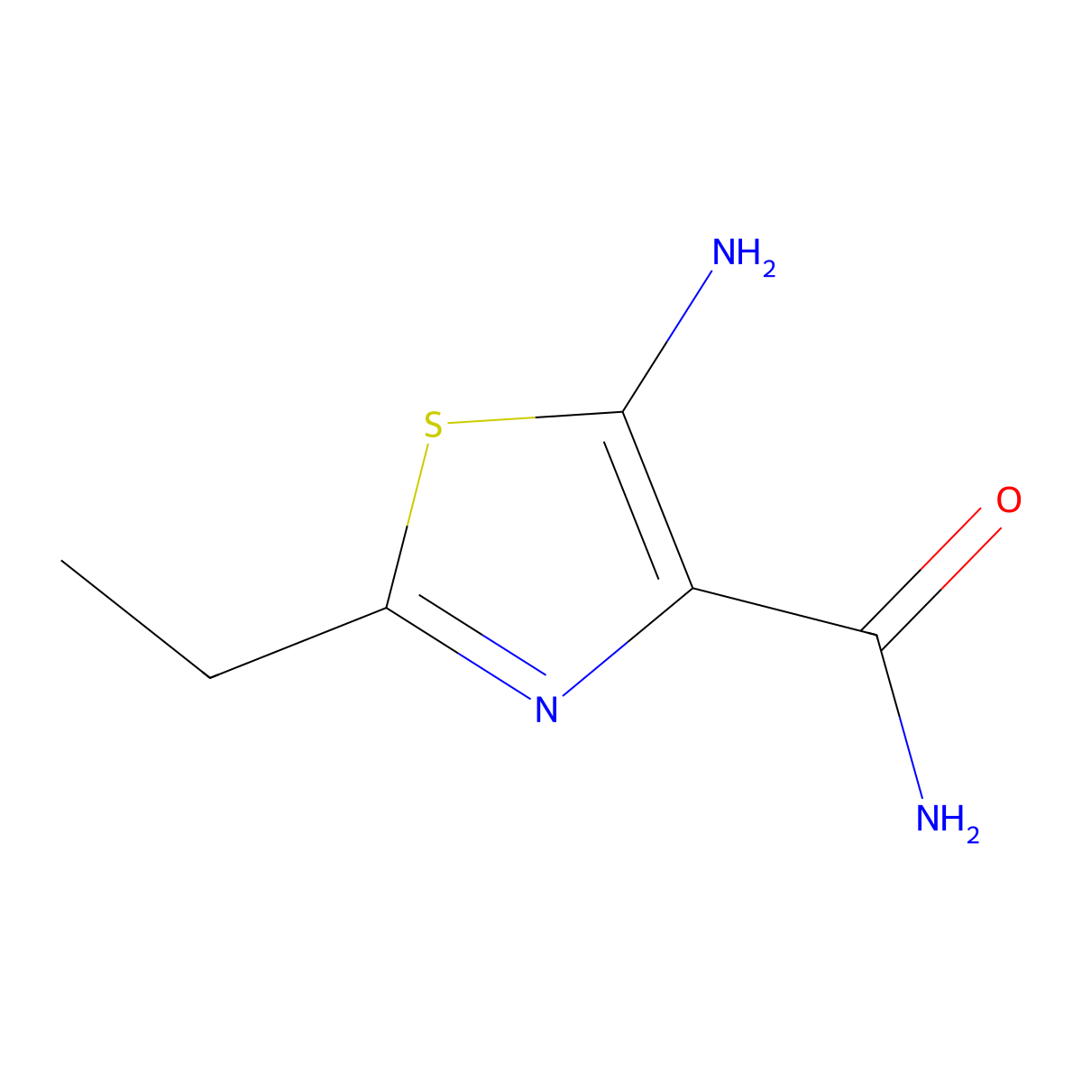 5-Amino-2-ethyl-1,3-thiazole-4-carboxamide molecular structure, CAS 2680536-44-9