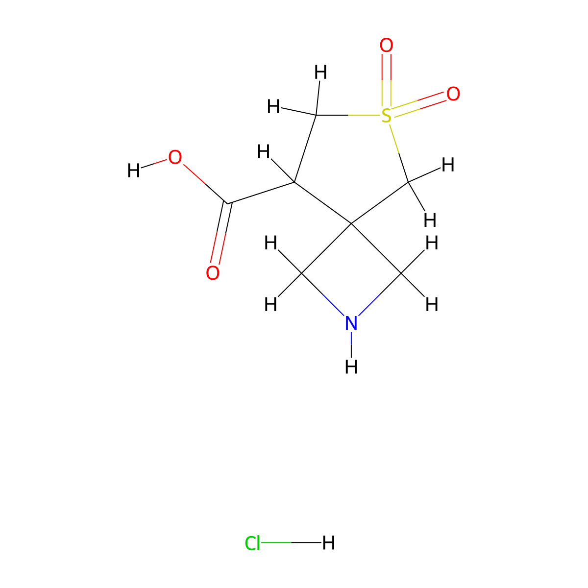 6,6-Dioxo-6lambda6-thia-2-azaspiro[3.4]octane-8-carboxylic acid hydrochloride molecular structure, CAS 2680536-46-1