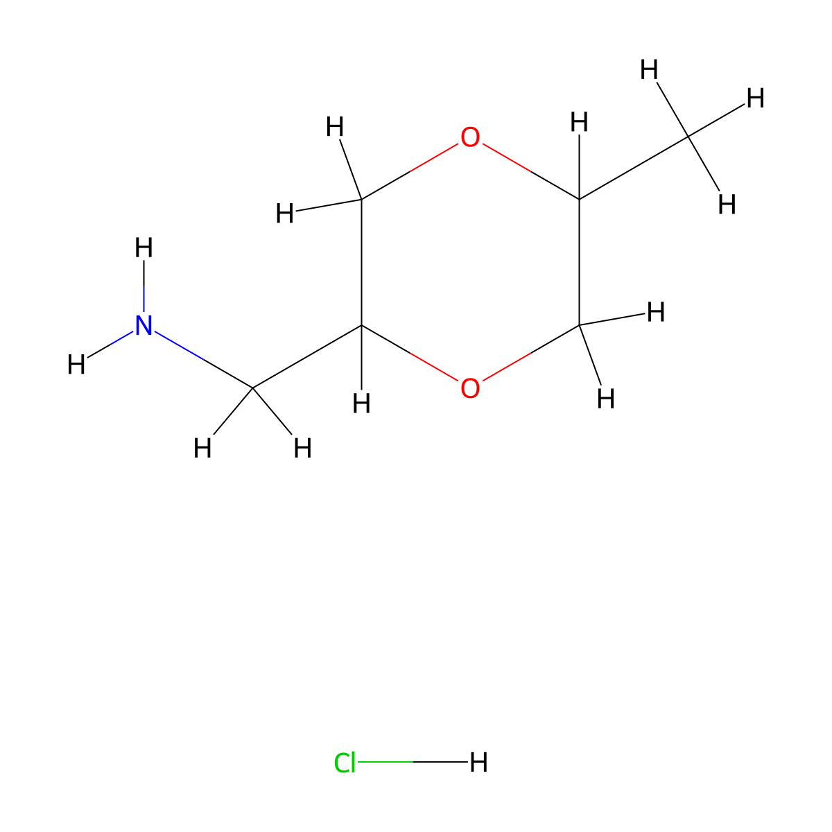 1-(5-Methyl-1,4-dioxan-2-yl)methanamine hydrochloride molecular structure, CAS 2680536-48-3