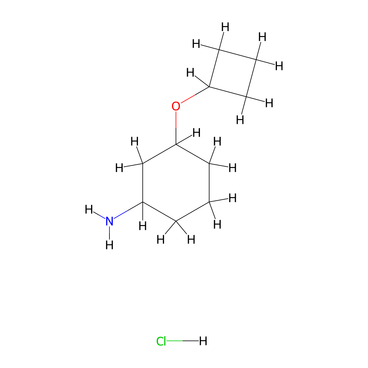 3-Cyclobutoxycyclohexan-1-amine hydrochloride molecular structure, CAS 2680536-56-3