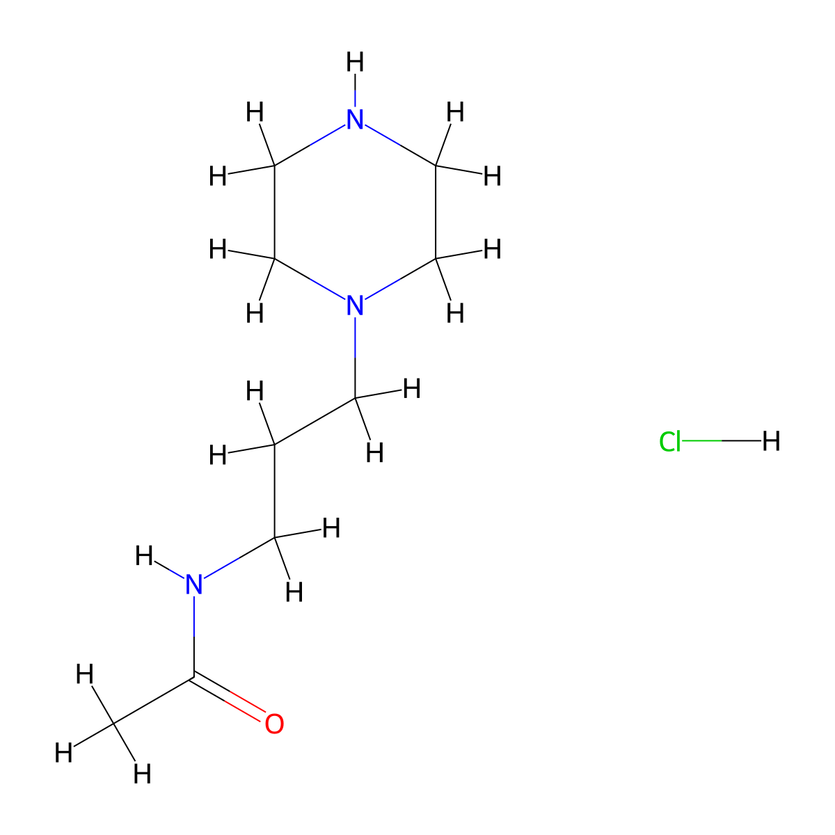 N-[3-(piperazin-1-yl)propyl]acetamide hydrochloride molecular structure, CAS 2680536-57-4