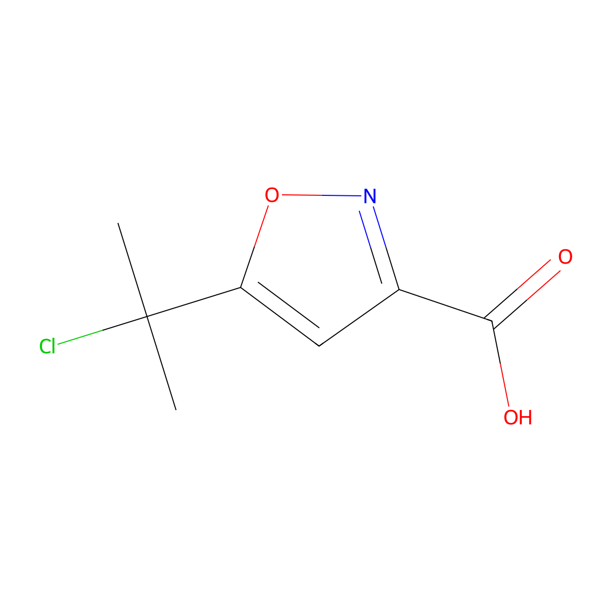 5-(2-Chloropropan-2-yl)-1,2-oxazole-3-carboxylic acid molecular structure, CAS 2680536-59-6