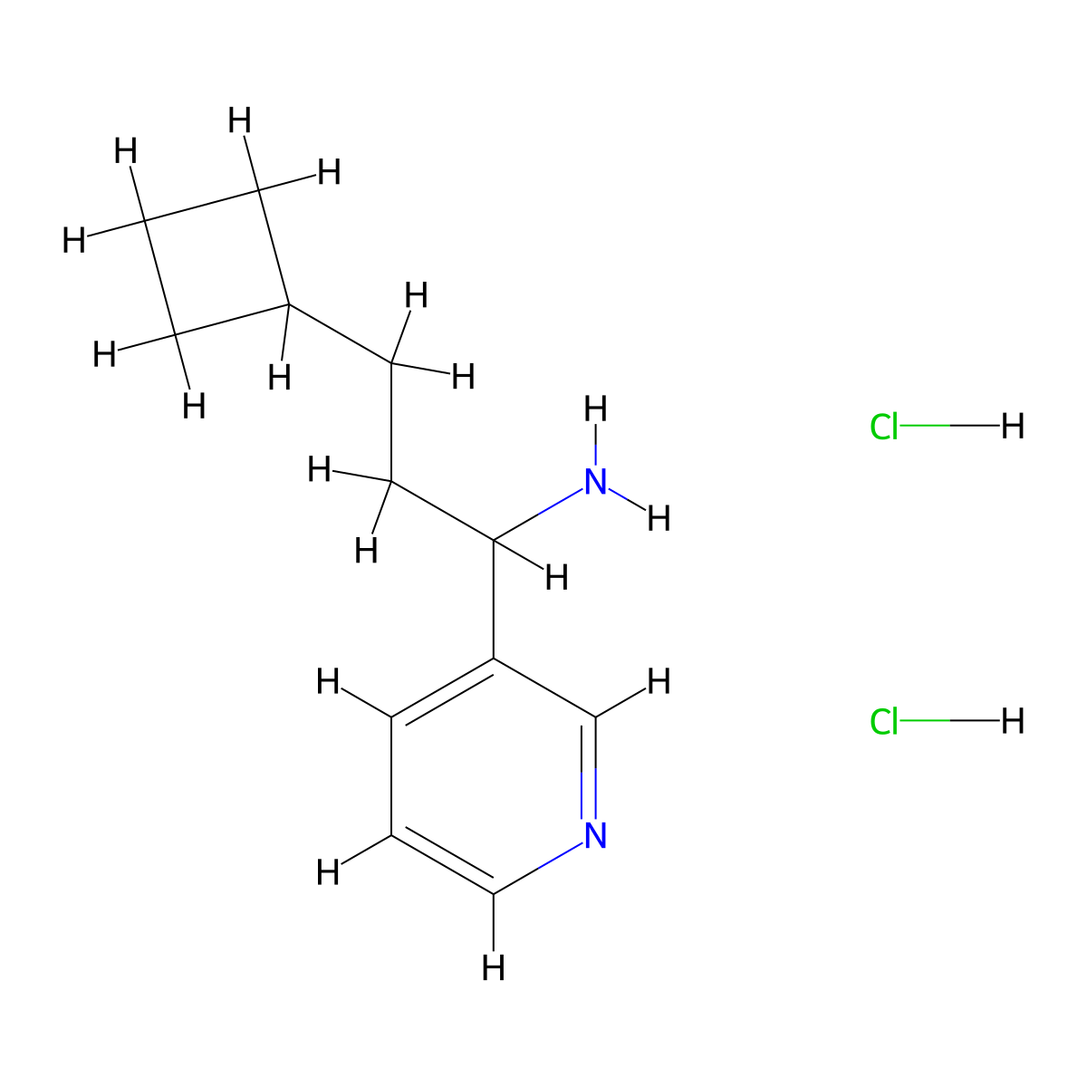 3-Cyclobutyl-1-(pyridin-3-yl)propan-1-amine dihydrochloride molecular structure, CAS 2680536-76-7