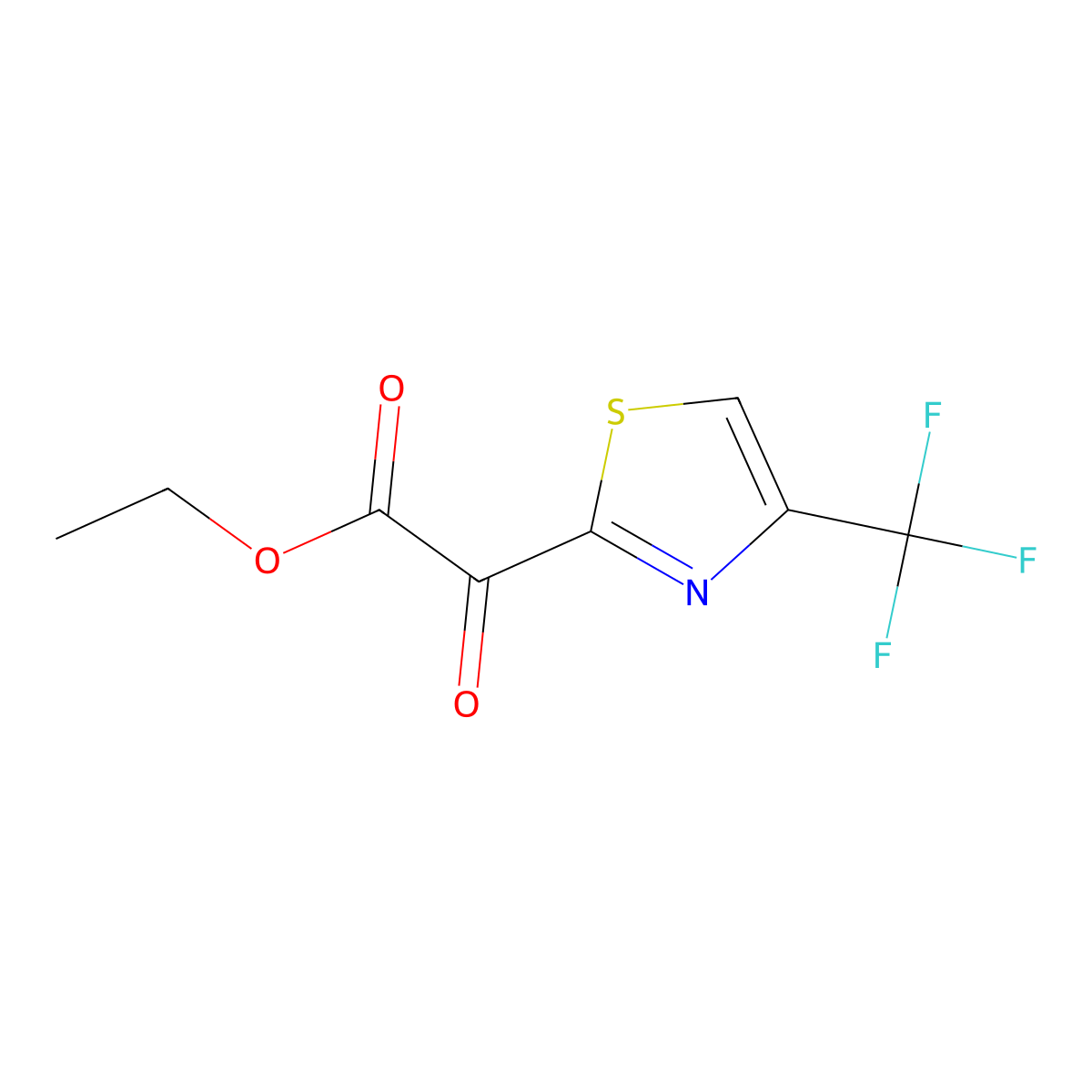 Ethyl 2-oxo-2-[4-(trifluoromethyl)-1,3-thiazol-2-yl]acetate molecular structure, CAS 2680536-77-8