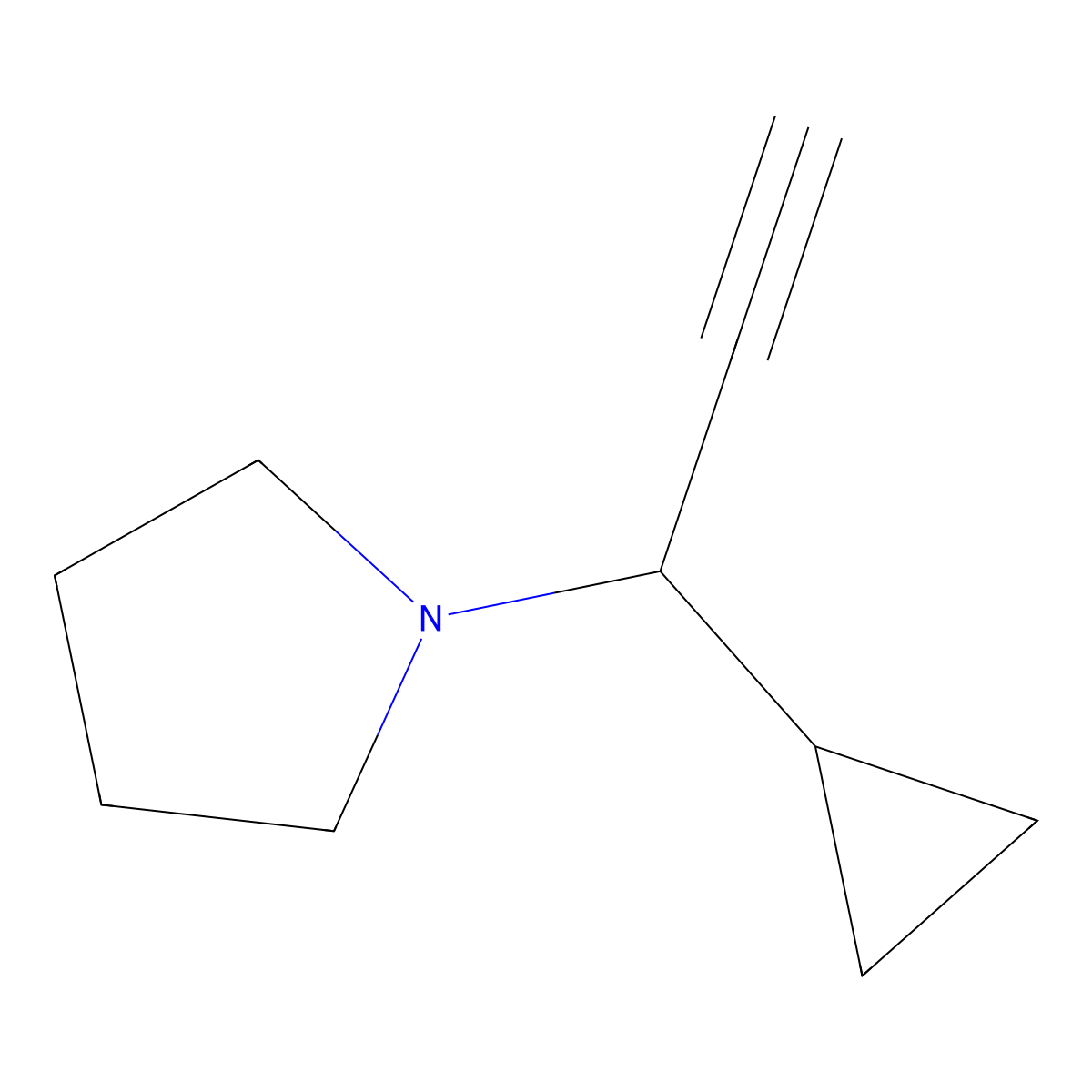 1-(1-Cyclopropylprop-2-yn-1-yl)pyrrolidine molecular structure, CAS 2680536-84-7