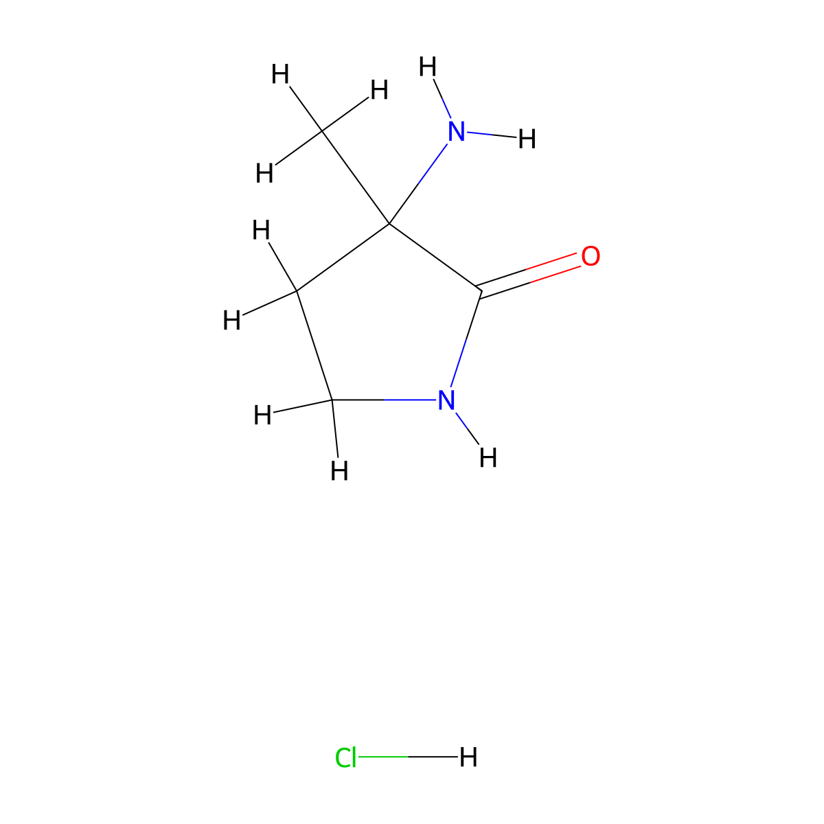 3-Amino-3-methylpyrrolidin-2-one hydrochloride molecular structure, CAS 2680536-85-8
