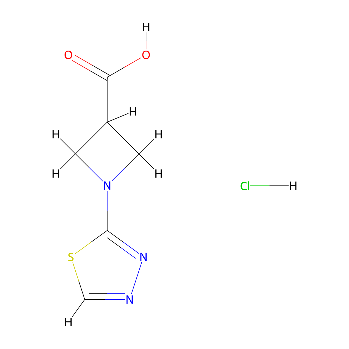 1-(1,3,4-Thiadiazol-2-yl)azetidine-3-carboxylic acid hydrochloride molecular structure, CAS 2680536-88-1