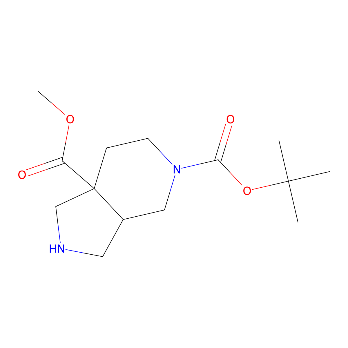 5-tert-butyl 7a-methyl octahydro-1H-pyrrolo[3,4-c]pyridine-5,7a-dicarboxylate molecular structure, CAS 2680536-91-6