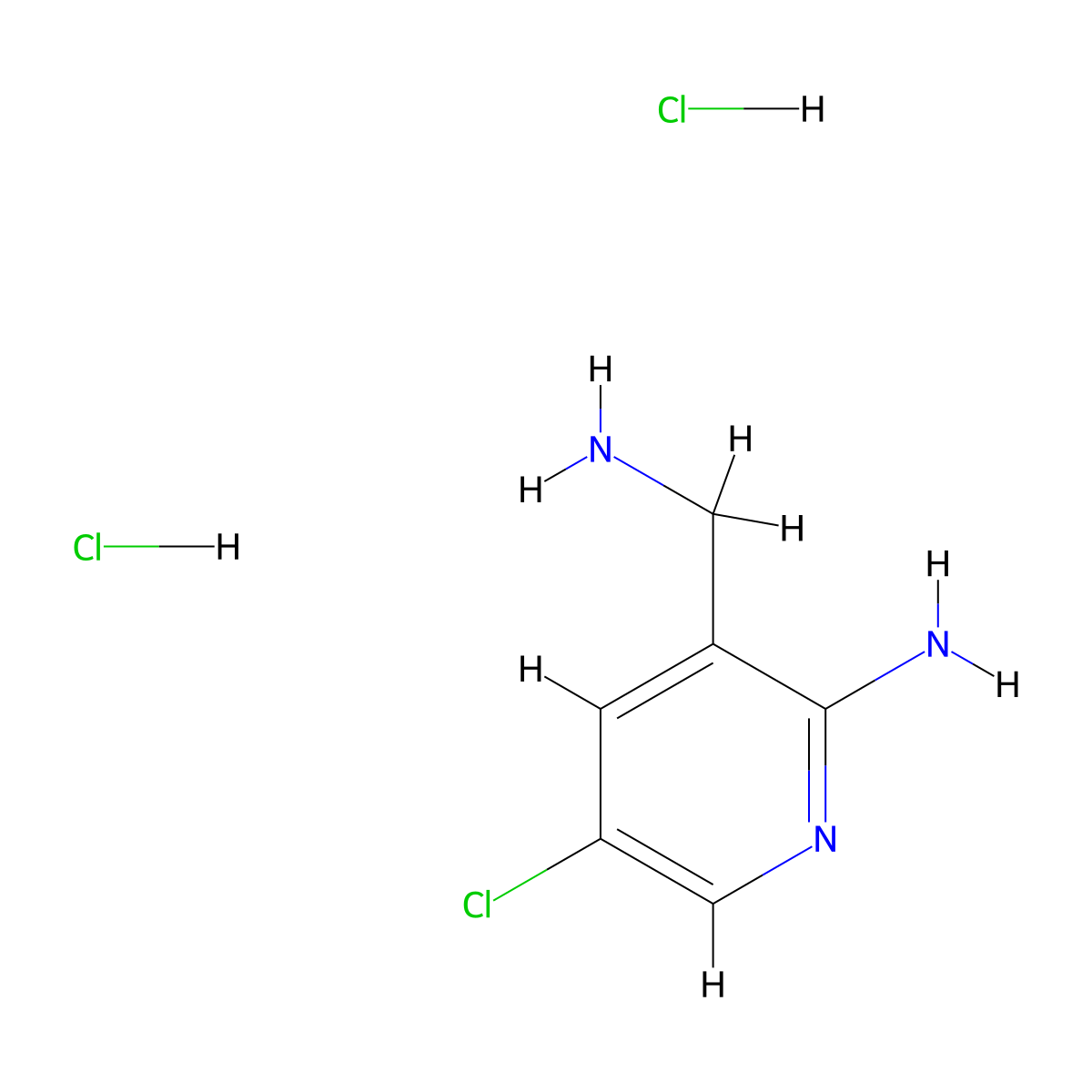 3-(Aminomethyl)-5-chloropyridin-2-amine dihydrochloride molecular structure, CAS 2680536-92-7