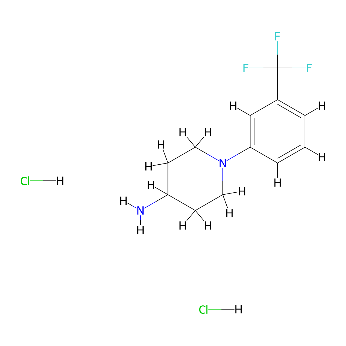 1-[3-(Trifluoromethyl)phenyl]piperidin-4-amine dihydrochloride molecular structure, CAS 2680536-93-8