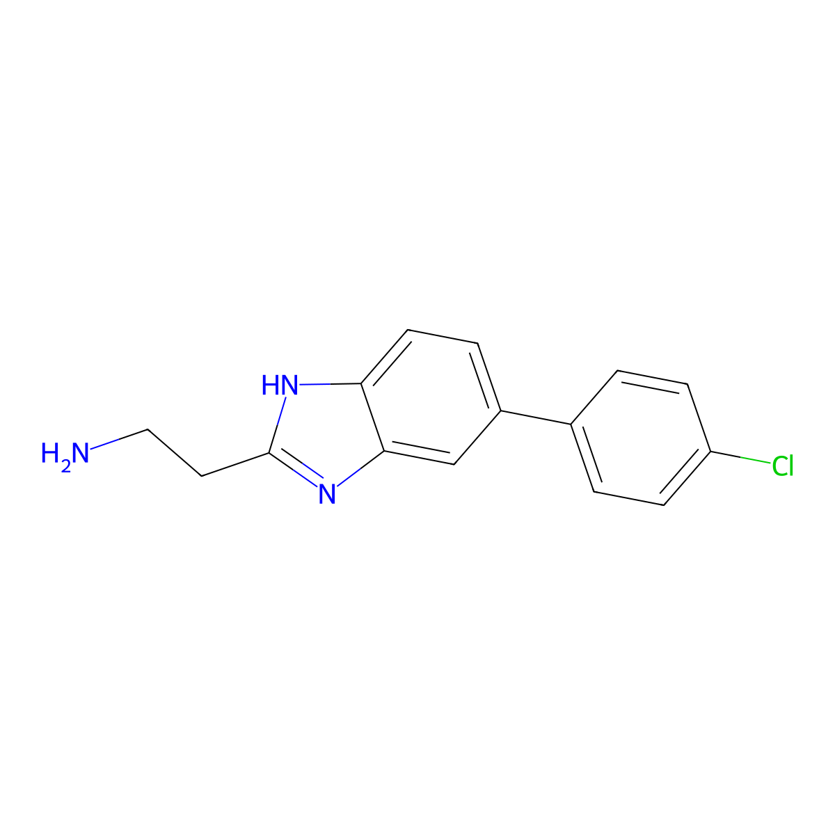 2-[5-(4-chlorophenyl)-1H-1,3-benzodiazol-2-yl]ethan-1-amine molecular structure, CAS 2680536-97-2