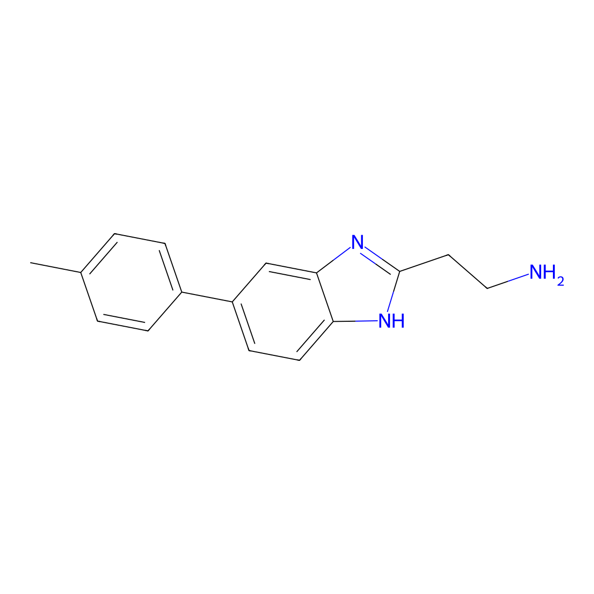 2-[5-(4-methylphenyl)-1H-1,3-benzodiazol-2-yl]ethan-1-amine molecular structure, CAS 2680537-01-1